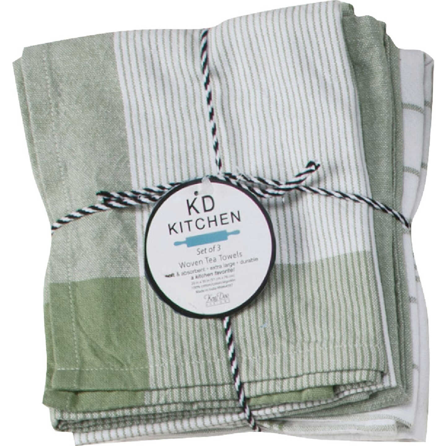 Kay Dee Designs Green Tea Towel (3-Pack) Image 1