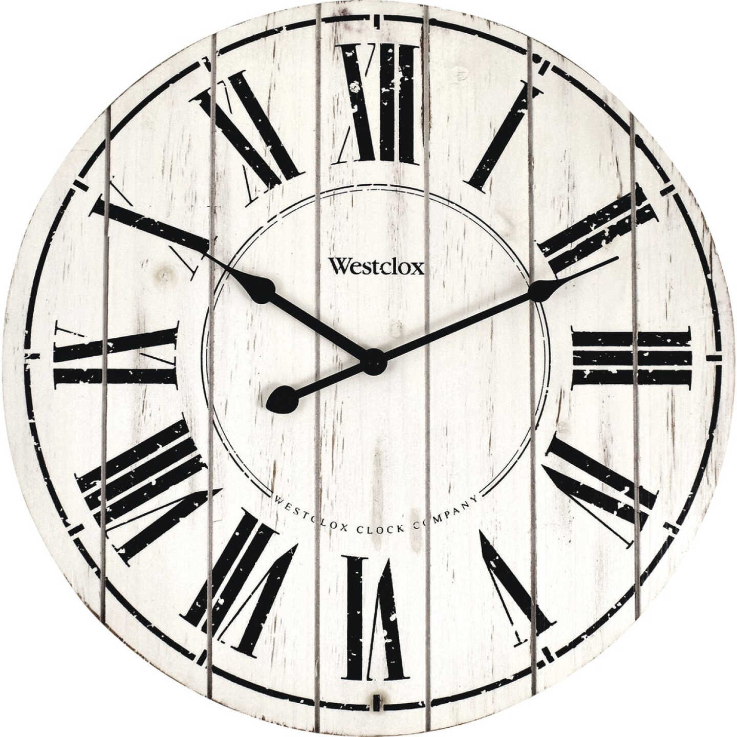 Westclox 18 In. Whitewash Wood Wall Clock Image 1