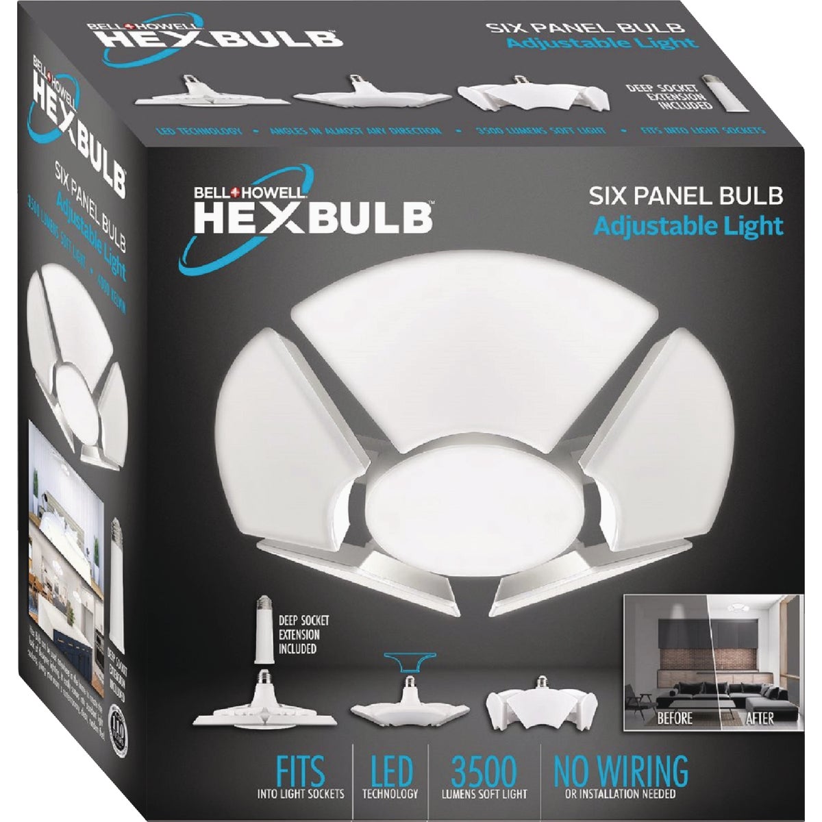 Bell+Howell HexBulb Adjustable 6-Panel Light Bulb Image 1