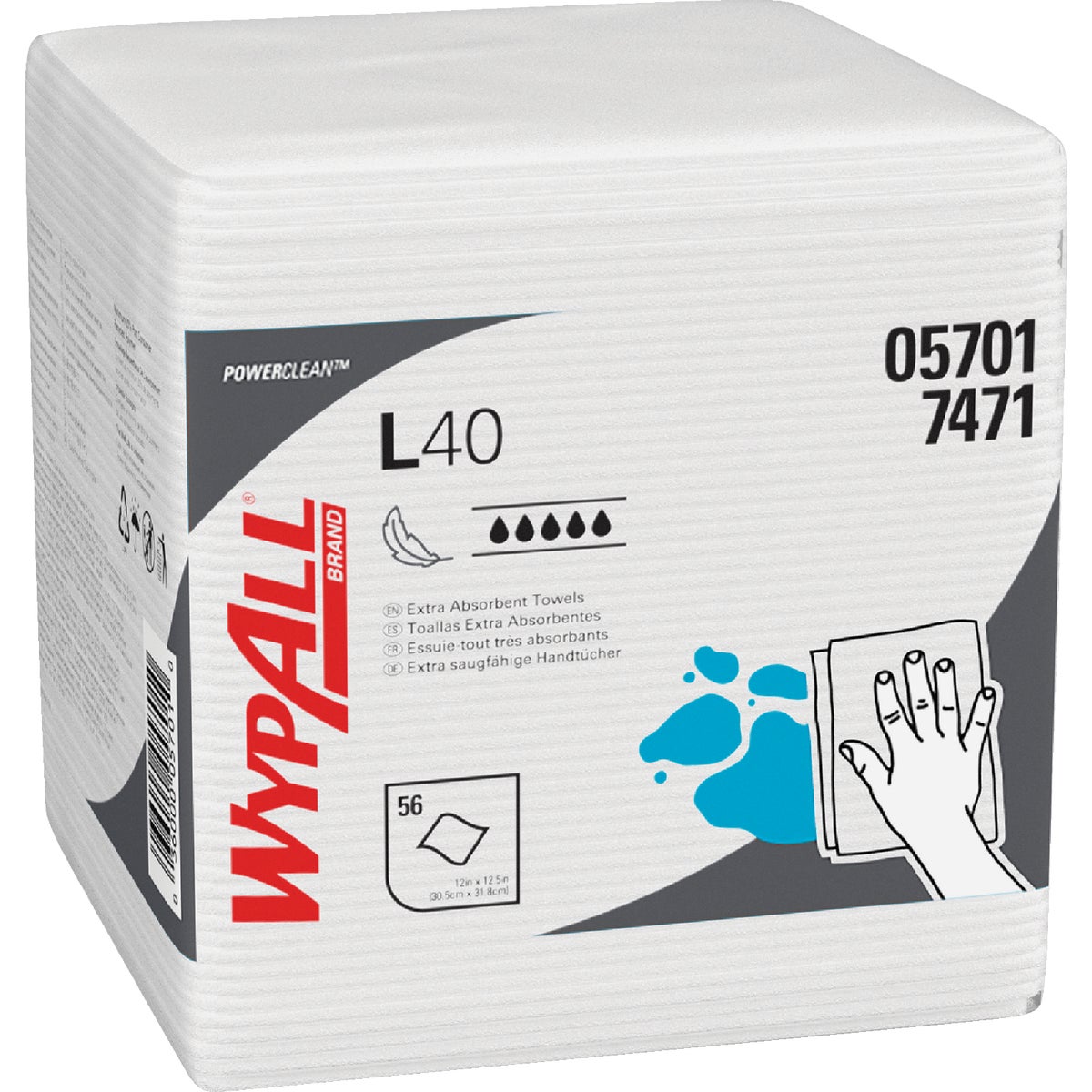WypAll L40 Quarter Fold White Wiper Hand Towel (18 Count)
