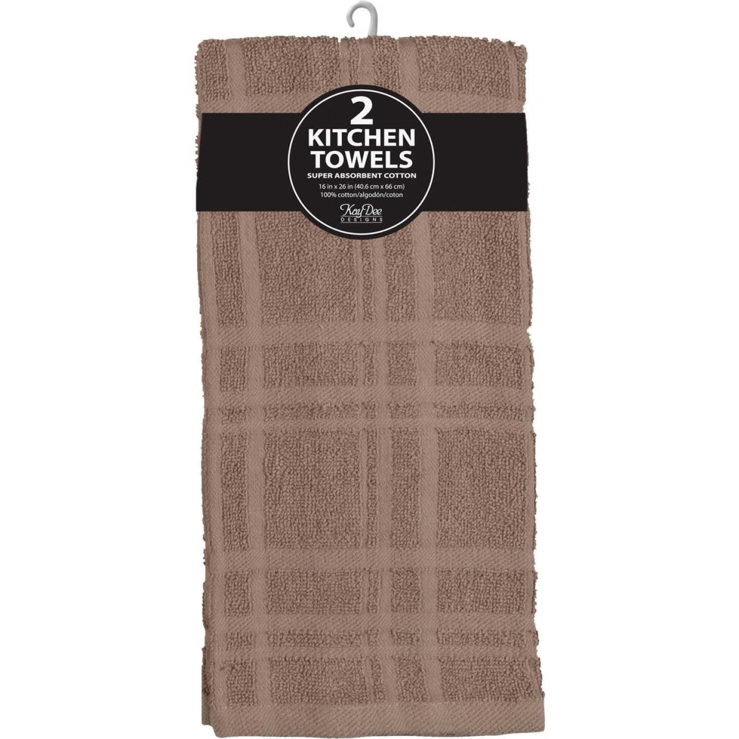 Kay Dee Designs Taupe Solid Terry Kitchen Towel (2-Pack) Image 2