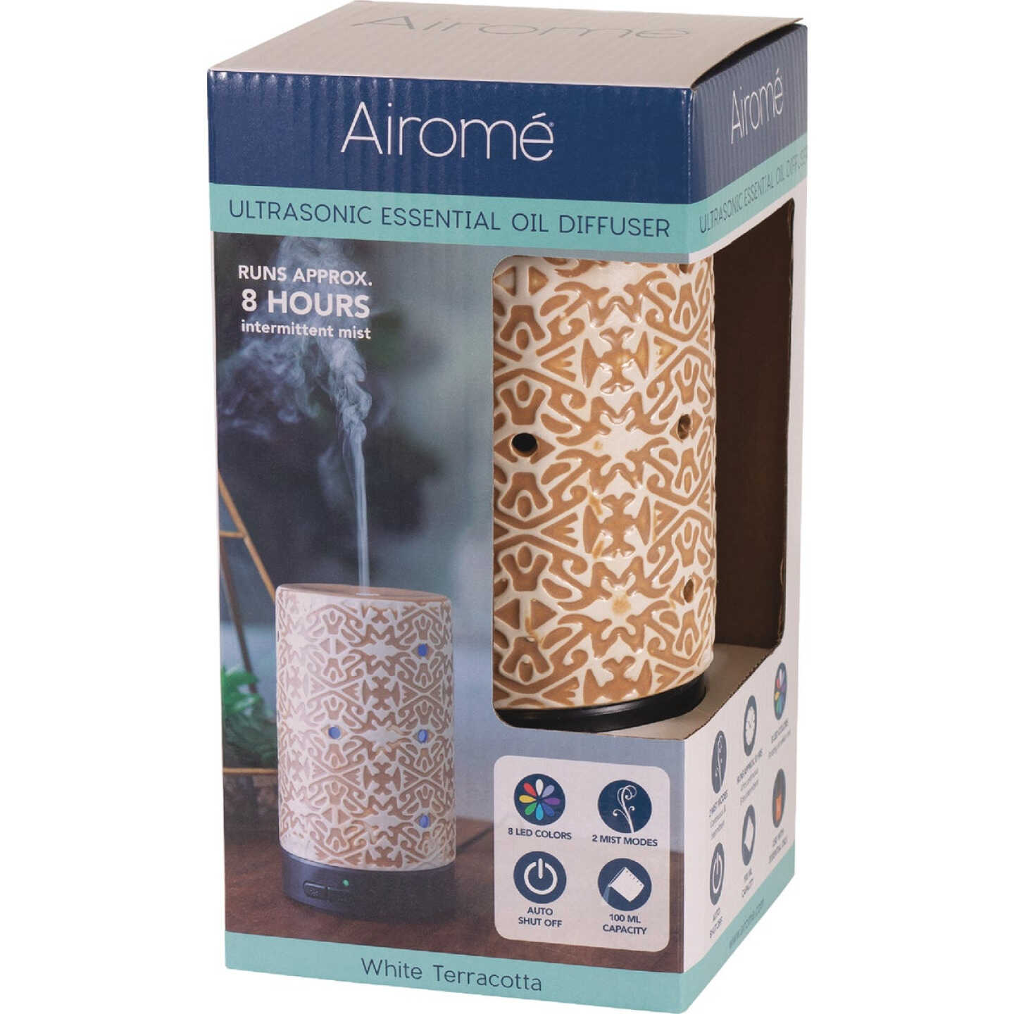 Candle Warmers Airome Ultra Sonic Essential Oil Diffuser - White Terracotta Image 3