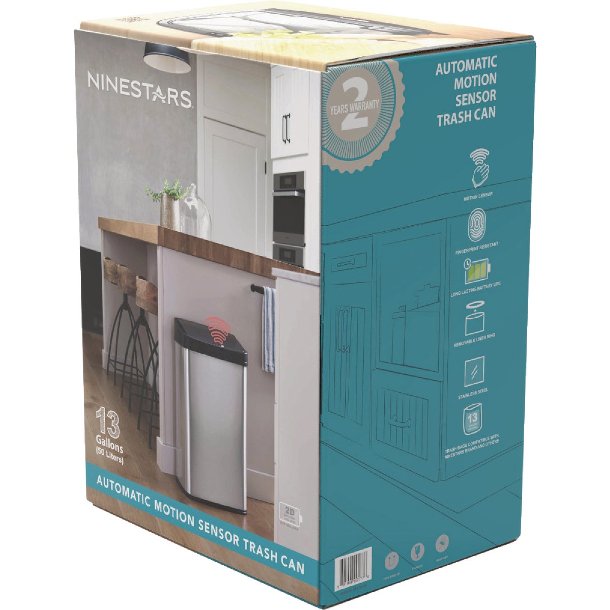 Ninestars 13 Gal. Motion Sensor Trash Can Image 5