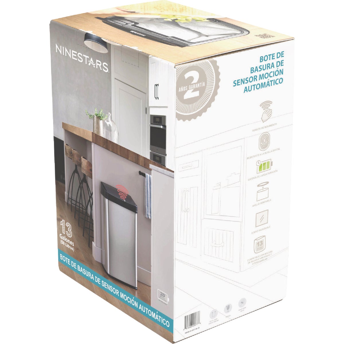 Ninestars 13 Gal. Motion Sensor Trash Can Image 2