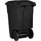 Toter 48 Gal. Black Outdoor Trash Can With Attached Lid and Wheels Image 4