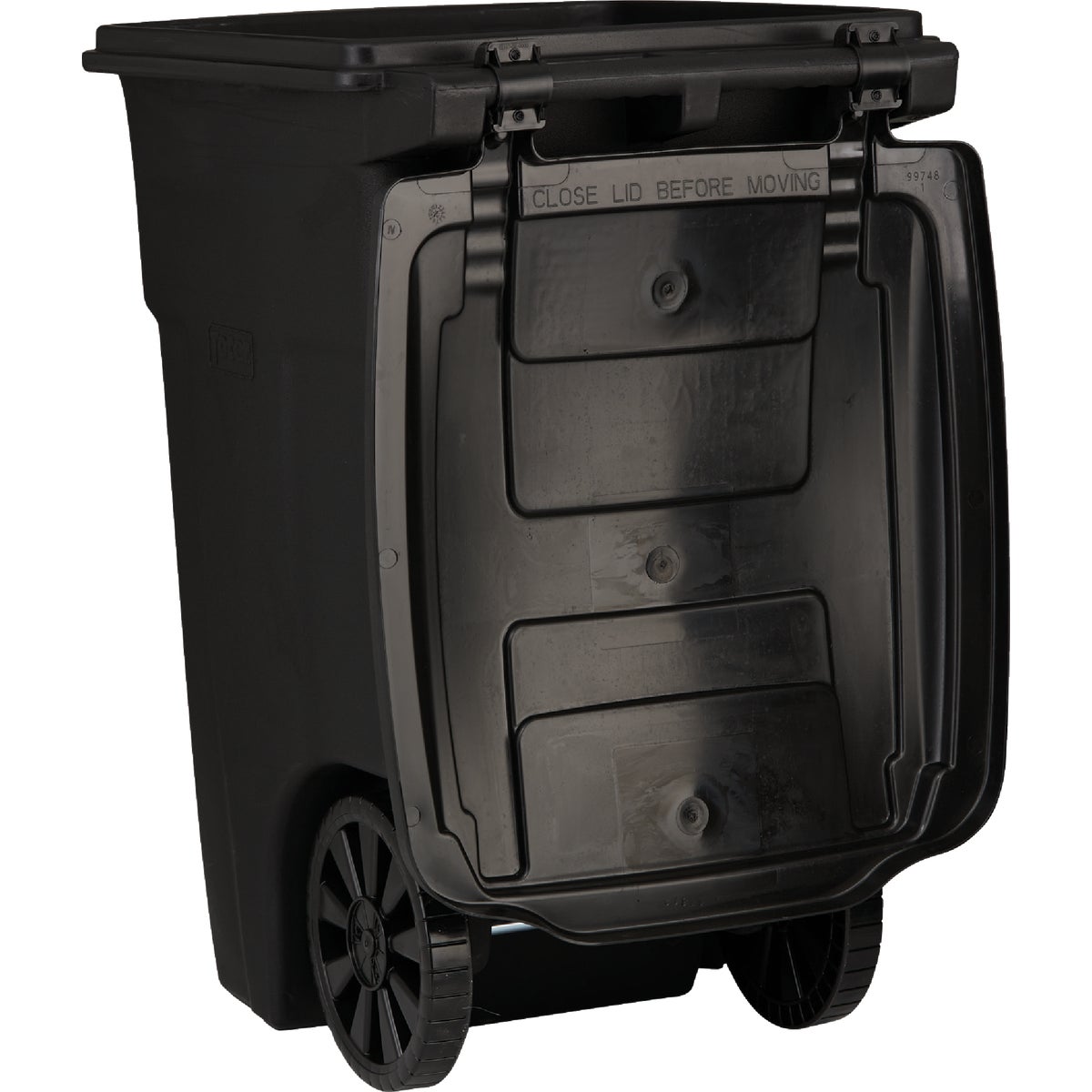 Toter 48 Gal. Black Outdoor Trash Can With Attached Lid and Wheels Image 5