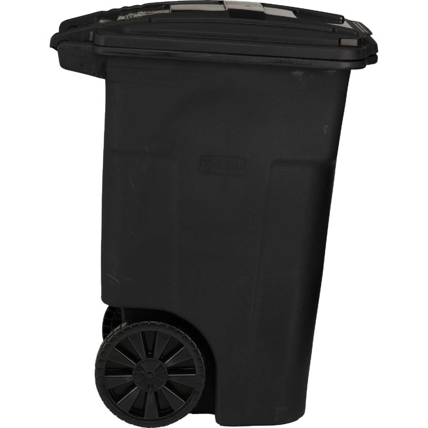 Toter 48 Gal. Black Outdoor Trash Can With Attached Lid and Wheels Image 3