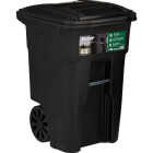 Toter 48 Gal. Black Outdoor Trash Can With Attached Lid and Wheels Image 1
