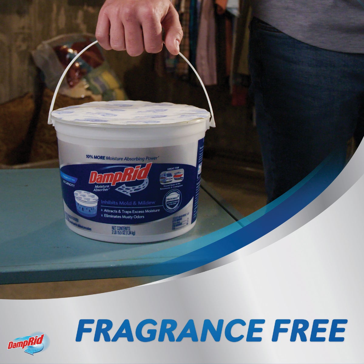 DampRid 2 Lb. 15.5 Oz. Hi-Capacity Fragrance Free Moisture Absorber with Microban Image 2