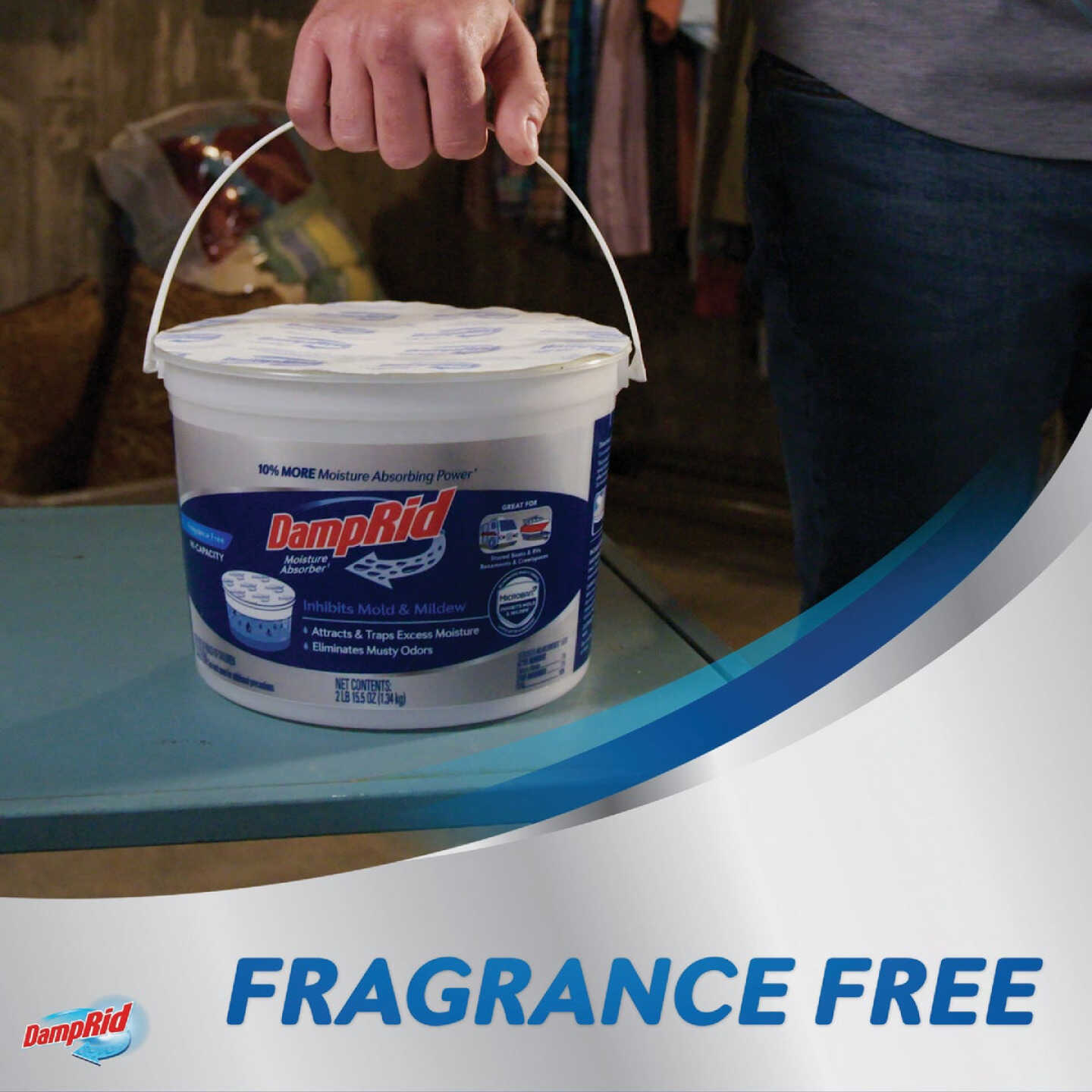 DampRid 2 Lb. 15.5 Oz. Hi-Capacity Fragrance Free Moisture Absorber with Microban Image 2