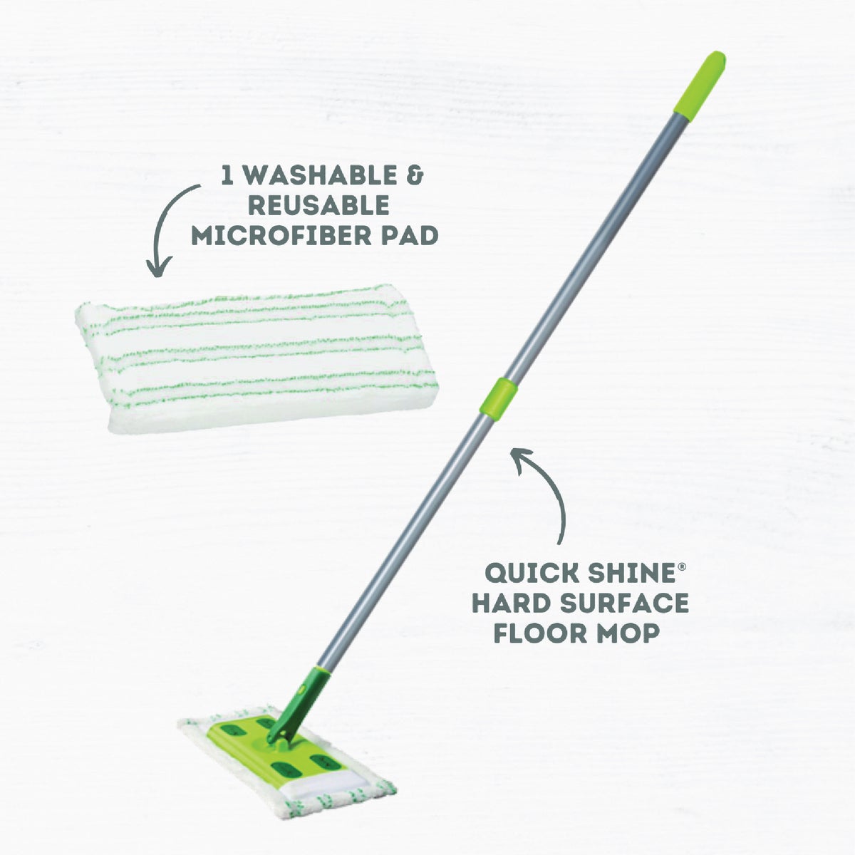 Quick Shine Hard Surface Floor Mop with Microfiber Pad Kit Image 4