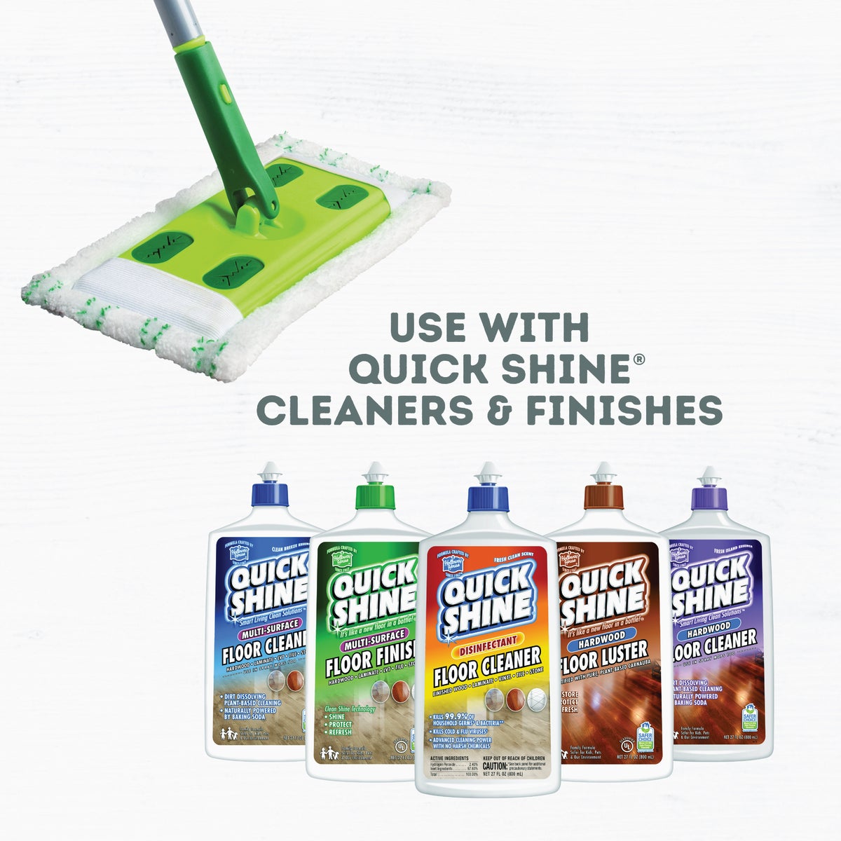 Quick Shine Hard Surface Floor Mop with Microfiber Pad Kit Image 3