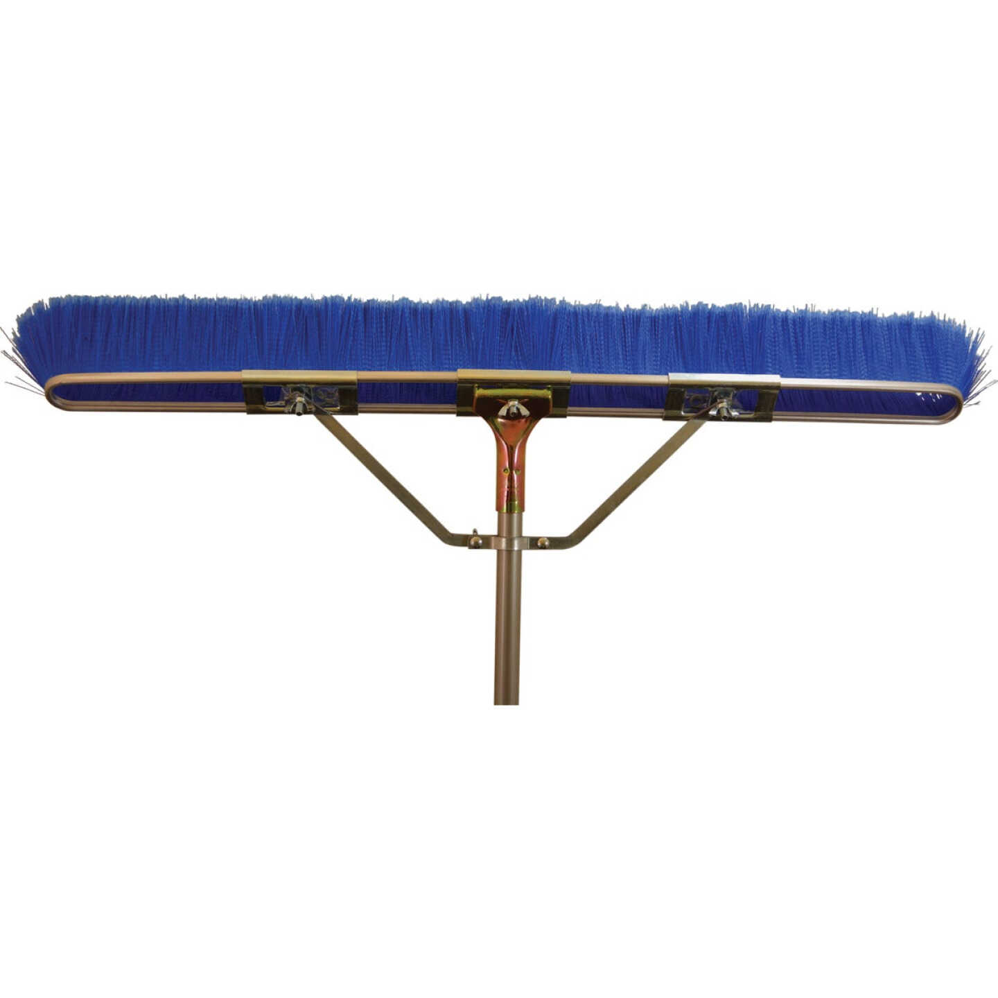 Bruske 35 In. Blue Flagged Fine Sweep Broom with Steel Handle and Brace Image 1
