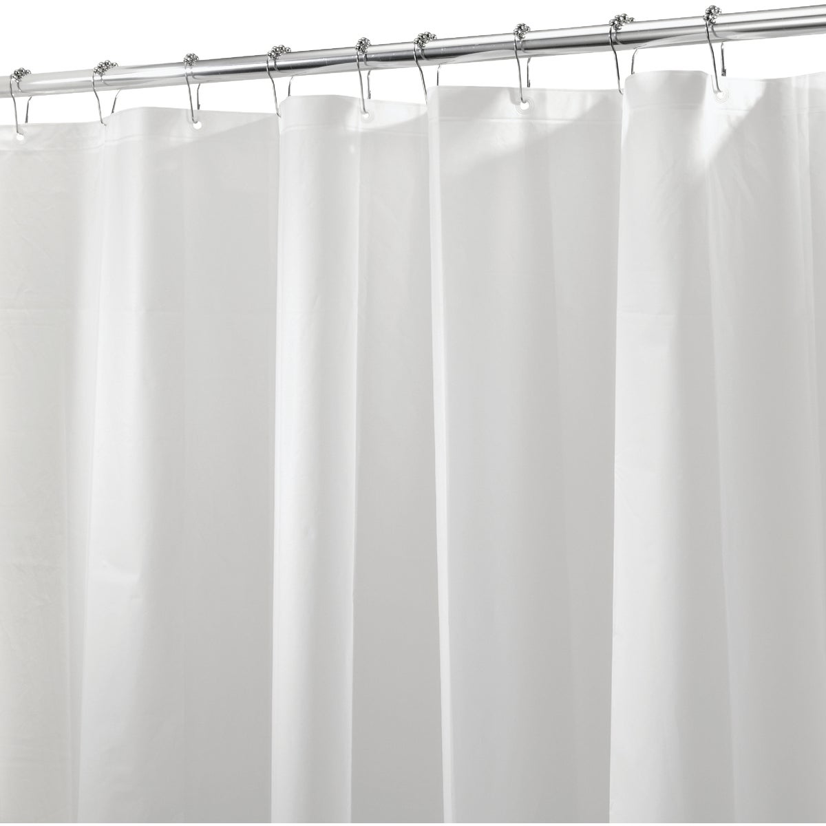 iDesign 72 In. x 72 In. White PEVA Shower Curtain Liner Image 1
