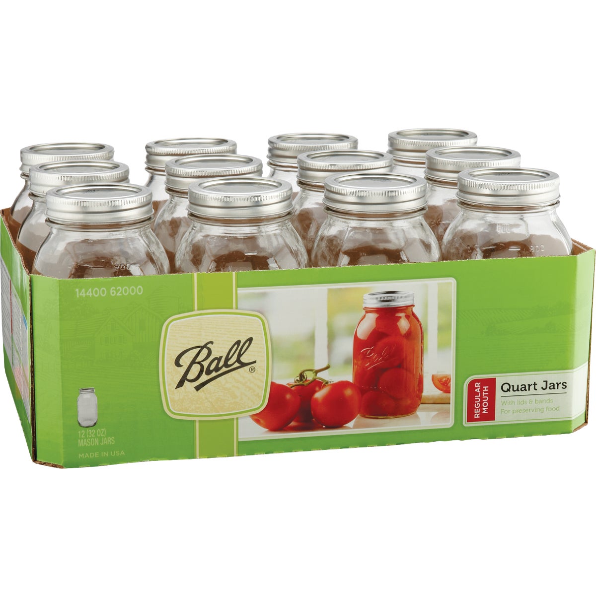Ball 1 Qt. Regular Mouth Mason Jar (12-Count)