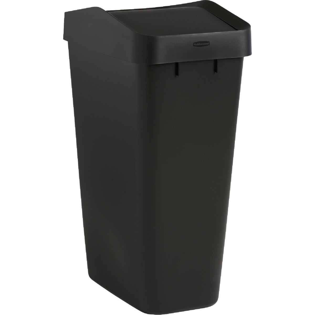Rubbermaid 12.2 Gal. Black Swing-Top Wastebasket