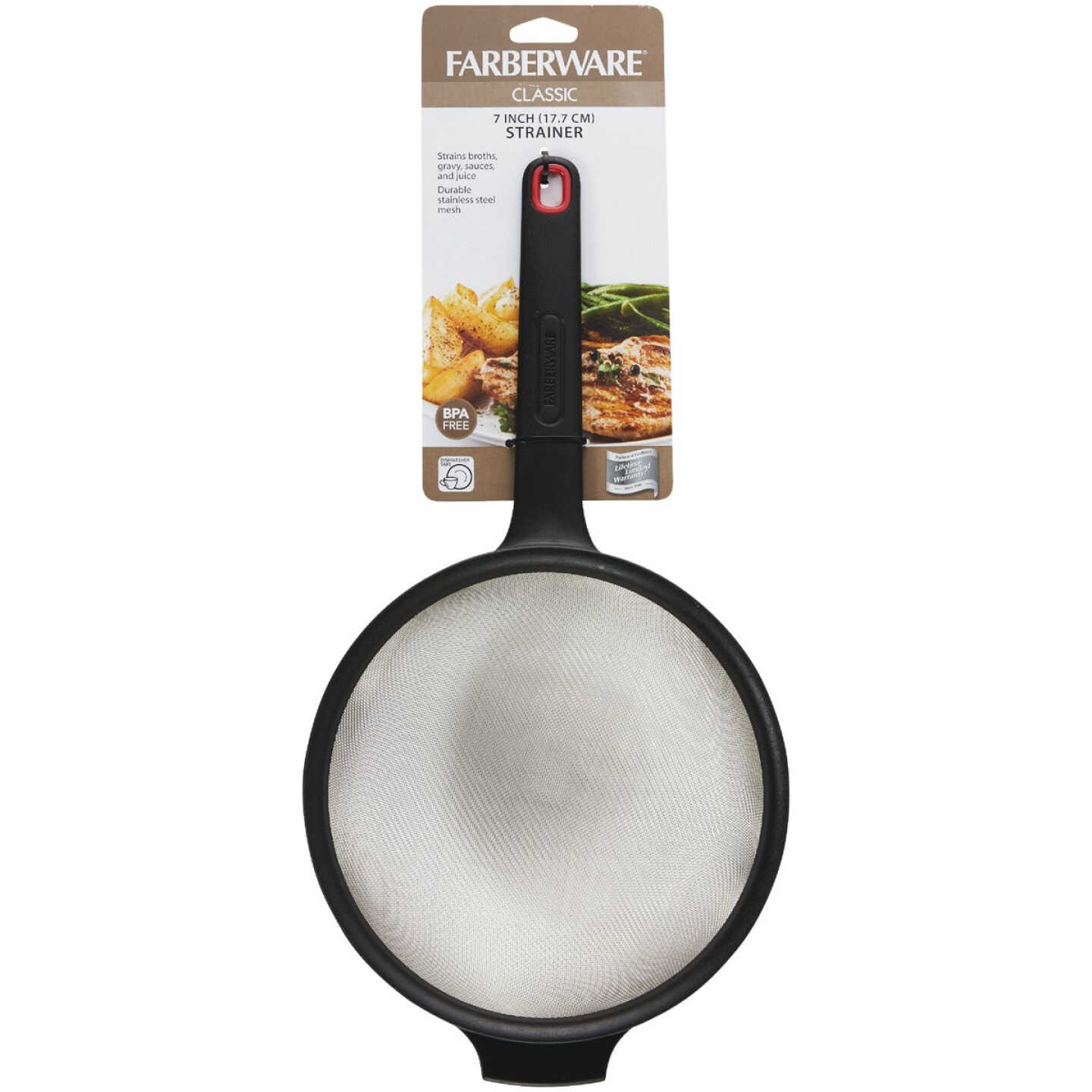 Farberware Classic 7 In. Dia. Black Strainer Image 2