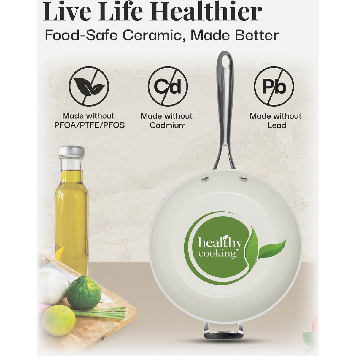 Gotham Steel Natural Collection 14 In. Fry Pan Image 3