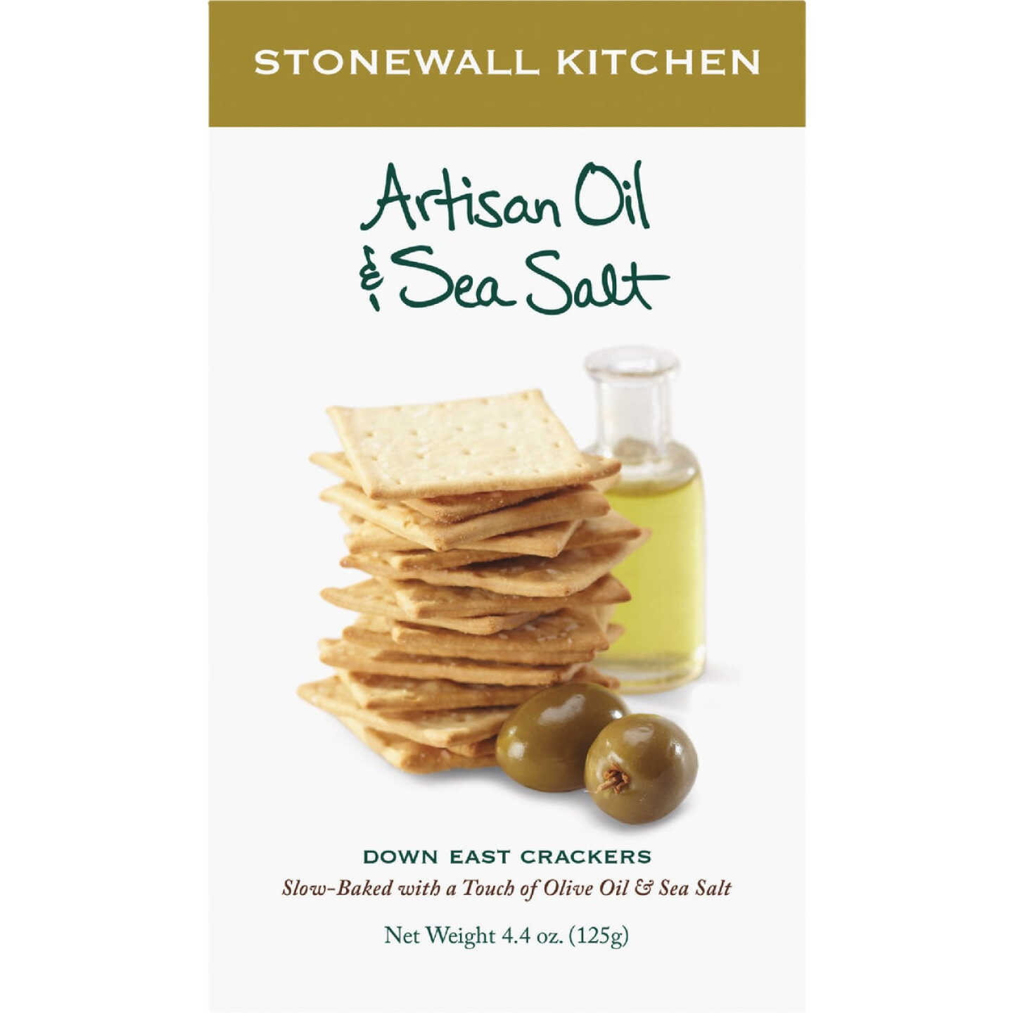Stonewall Kitchen 4.4 Oz. Artisan Oil & Sea Salt Crackers Image 1