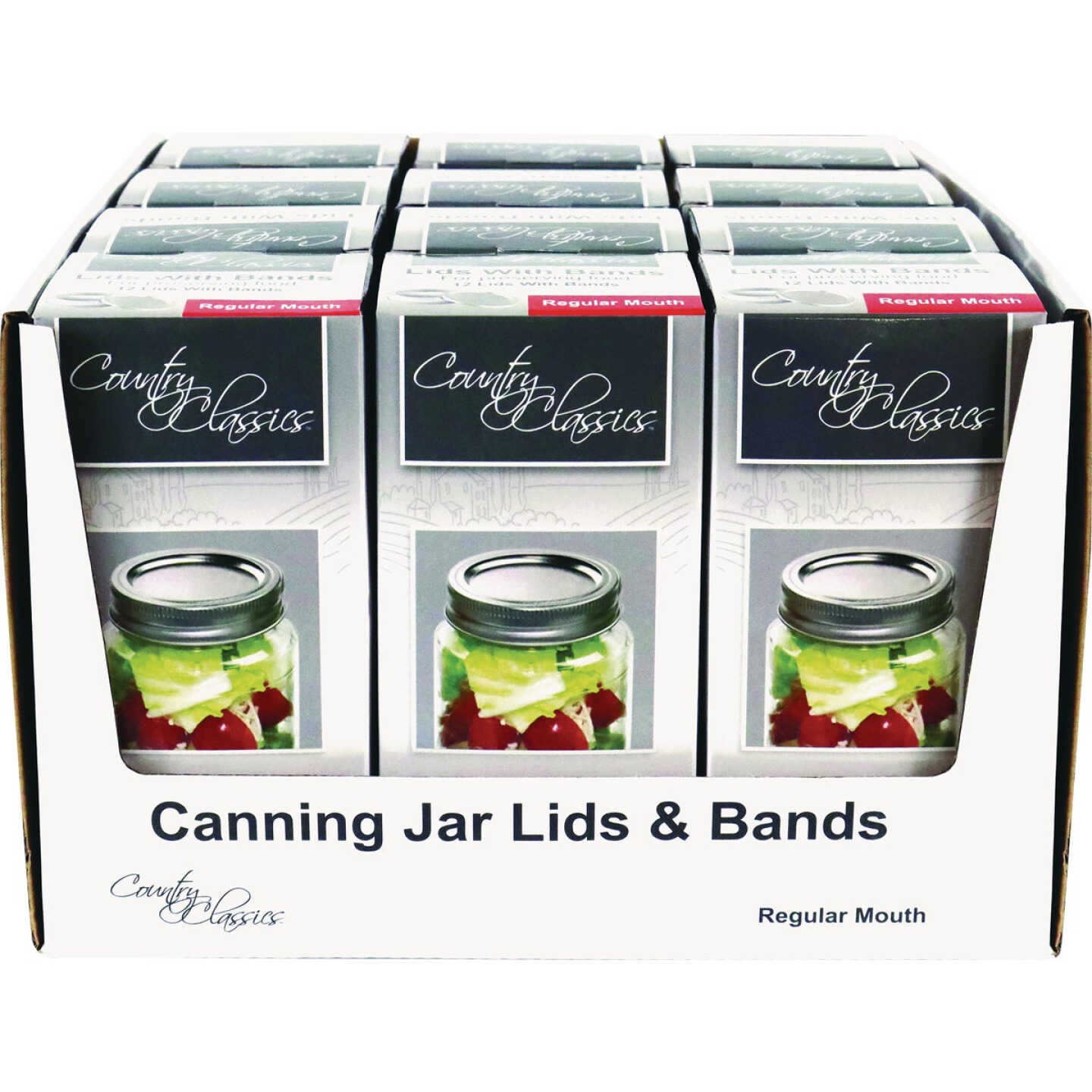 Country Classics Regular Mouth Canning Jar Lids & Bands (12-Count) Image 2