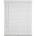 Home Impressions 59 In. x 64 In. x 2 In. White Faux Wood Cordless Blind Image 1