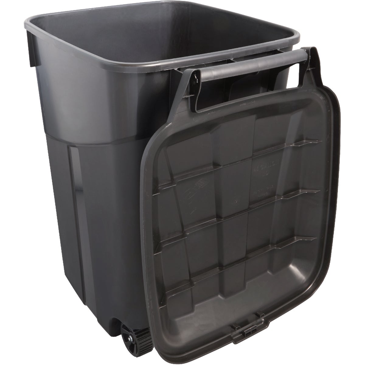 United Solutions Rough and Rugged 45 Gal. Wheeled Trash Can with Attached Lid Image 6