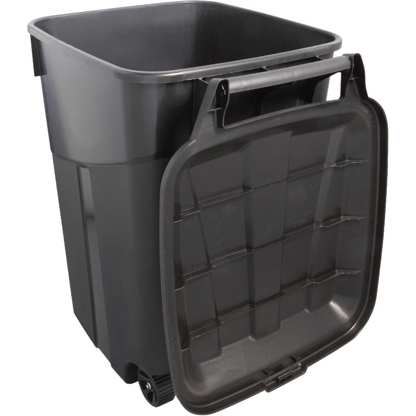 United Solutions Rough and Rugged 45 Gal. Wheeled Trash Can with Attached Lid Image 6