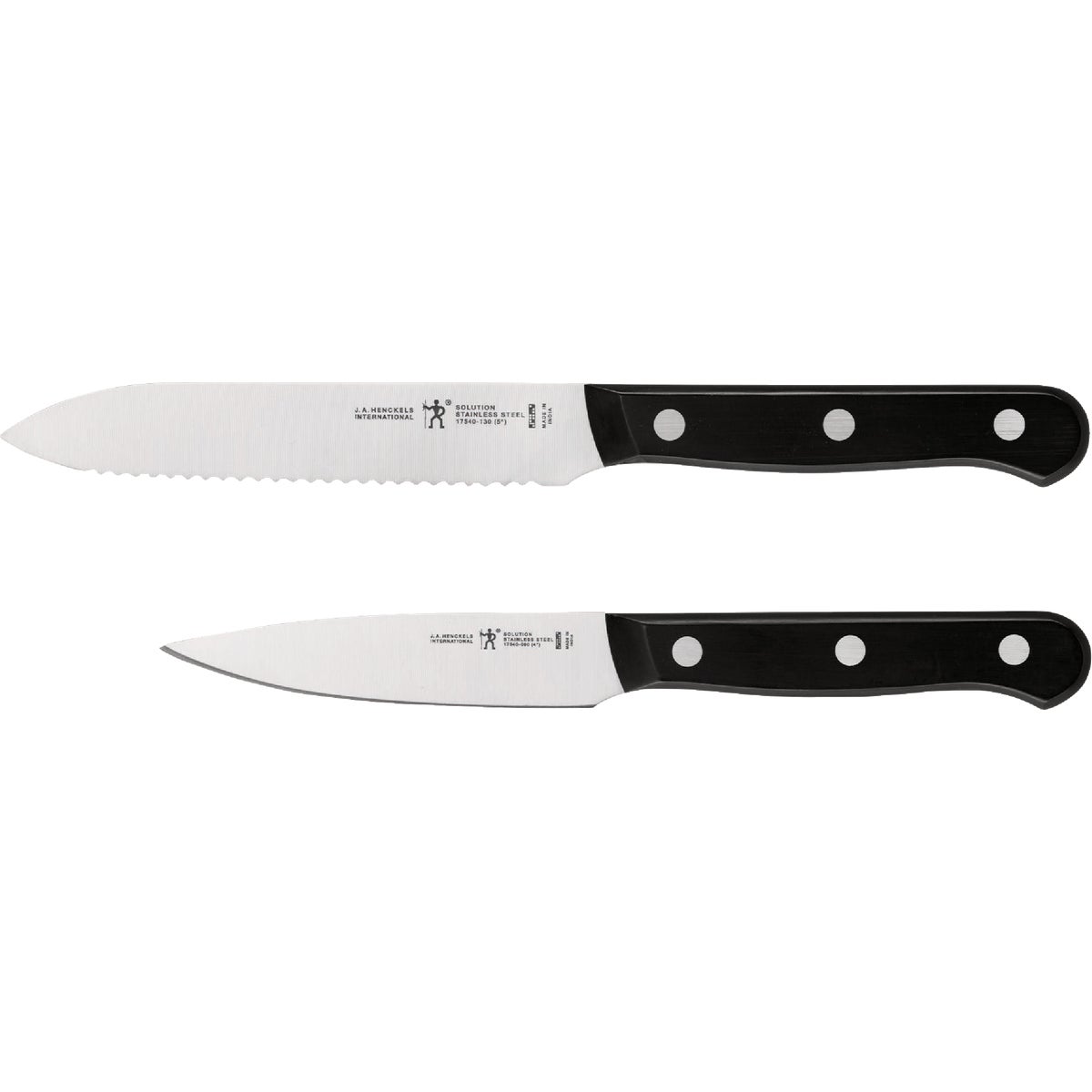 J. A. Henckels International Solution 2-Piece Prep Knife Set with Paring Knife and Serrated Utility Knife
