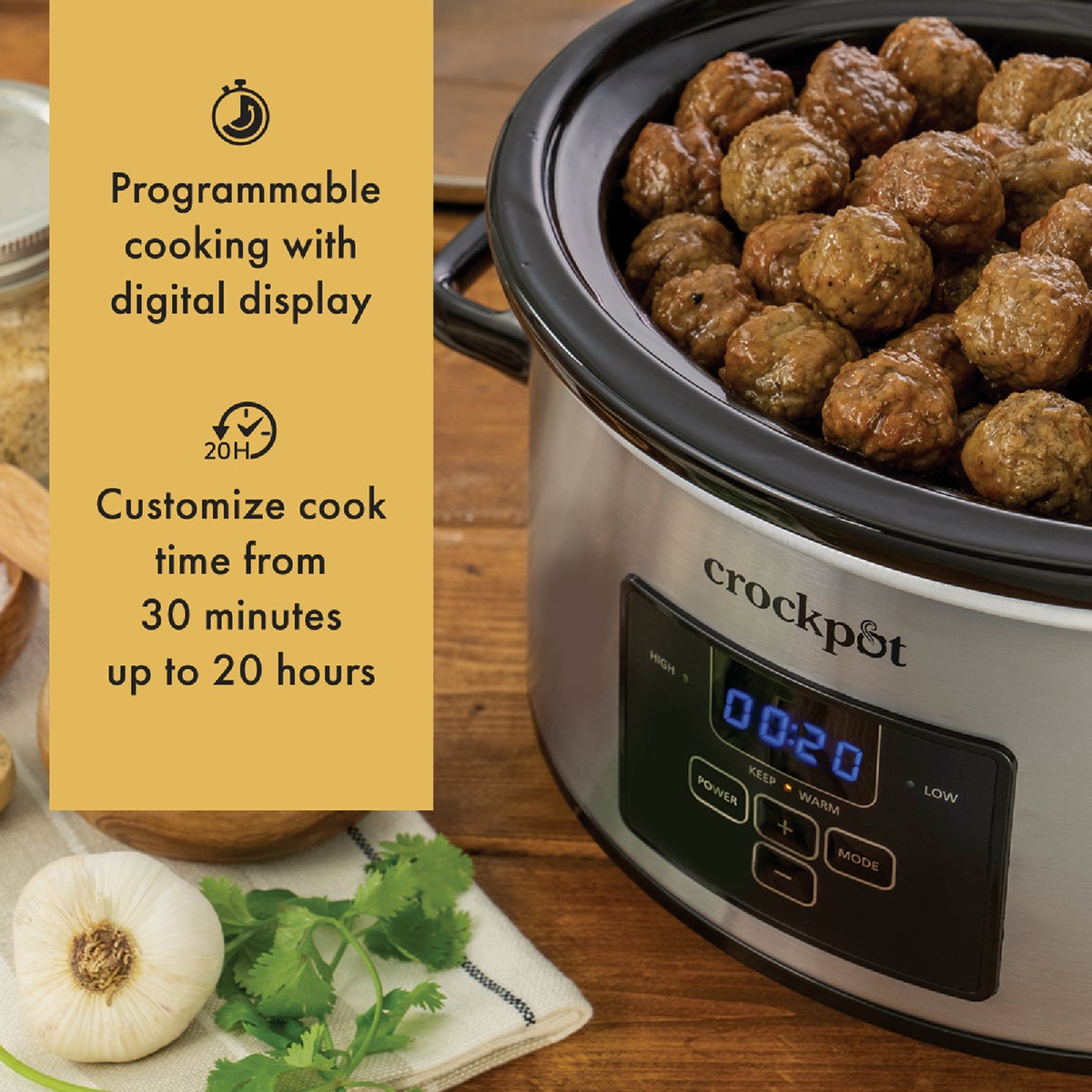 Crockpot 4 Qt. Cook & Carry Stainless Steel Slow Cooker Image 3