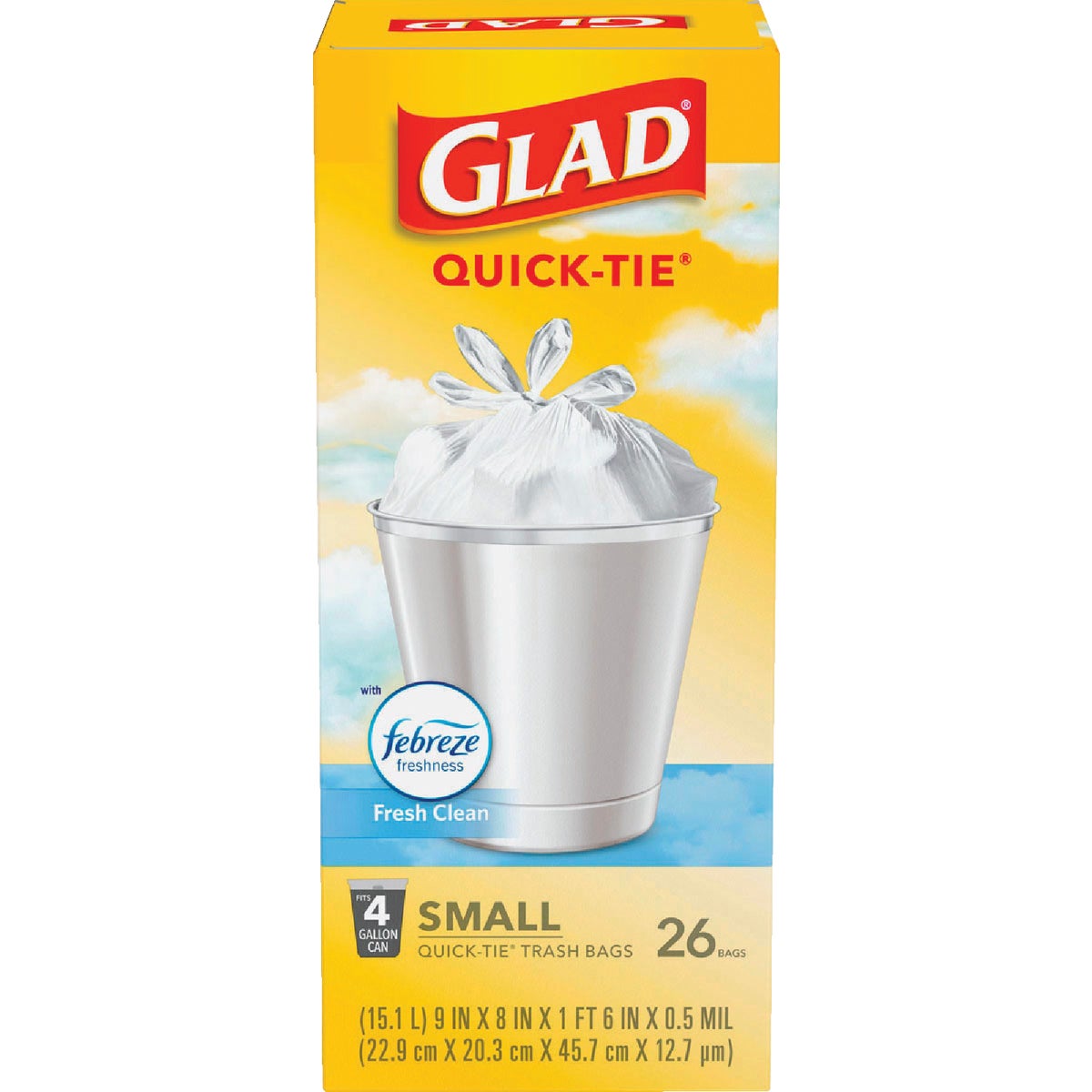 Glad 4 Gal. White Febreze Fresh OdorShield Small Trash Bag Image 5