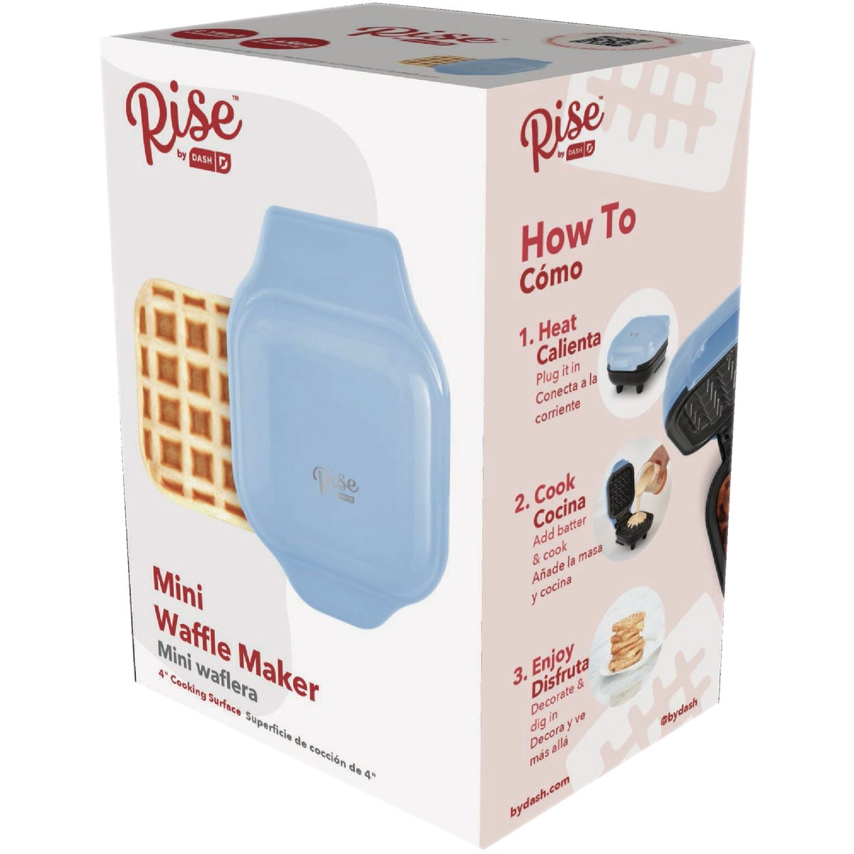 Rise by Dash 4 In. Light Blue Mini Waffle Maker Image 8