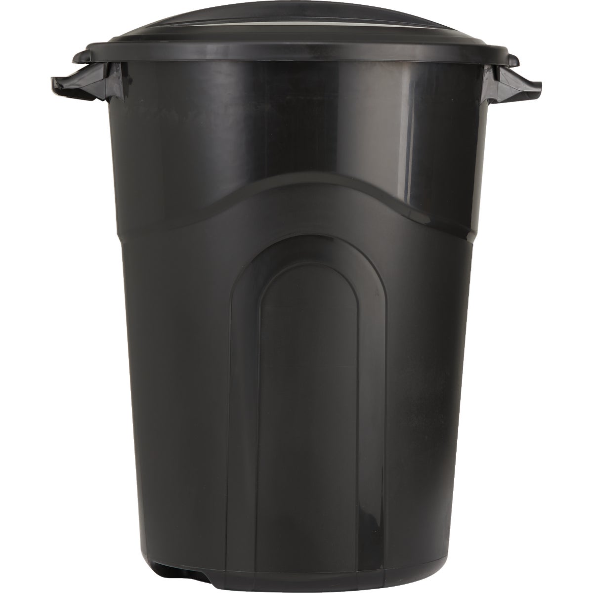 United Solutions Rough & Rugged 32 Gal. Black Trash Can with Lid Image 2