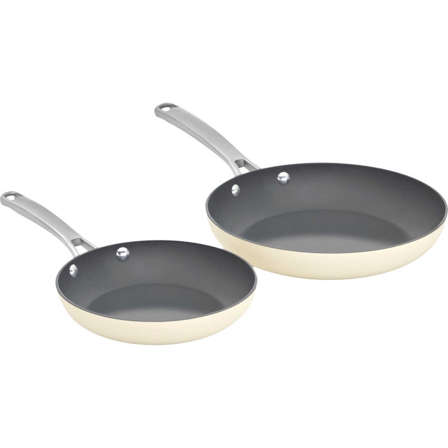 Calphalon 8 In. and 10 In. Ceramic Nonstick Fry Pan Set, Flour Image 1