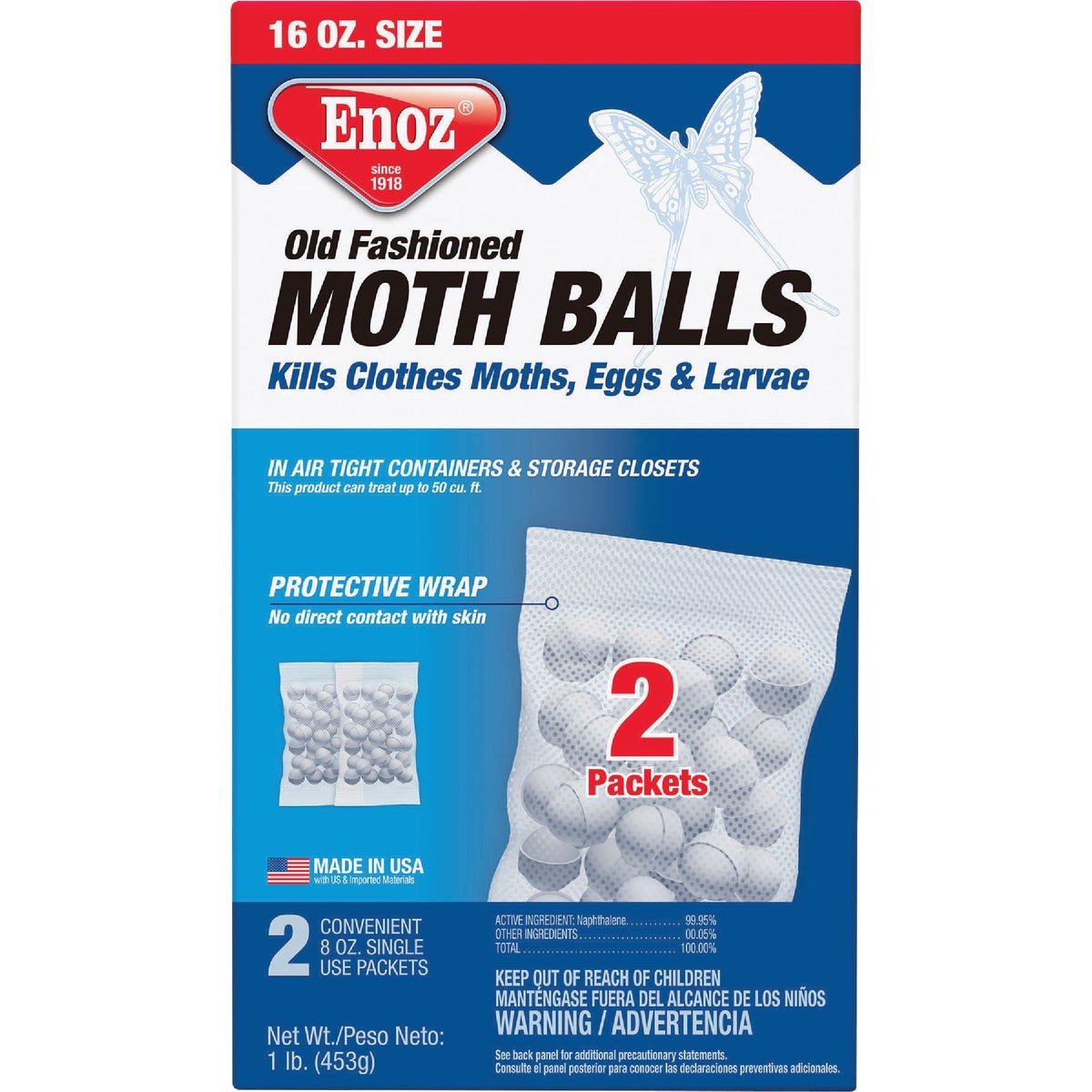 Enoz 16 Oz. Old Fashioned Moth Balls (2-Pack)