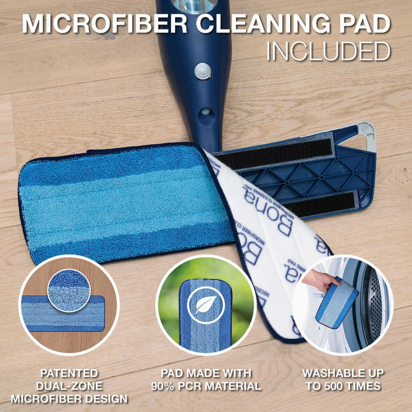 Bona 4 In. W. x 15 In. L. Microfiber Cleaning Pad Mop Refill with Dusting Pad (3-Count) Image 3