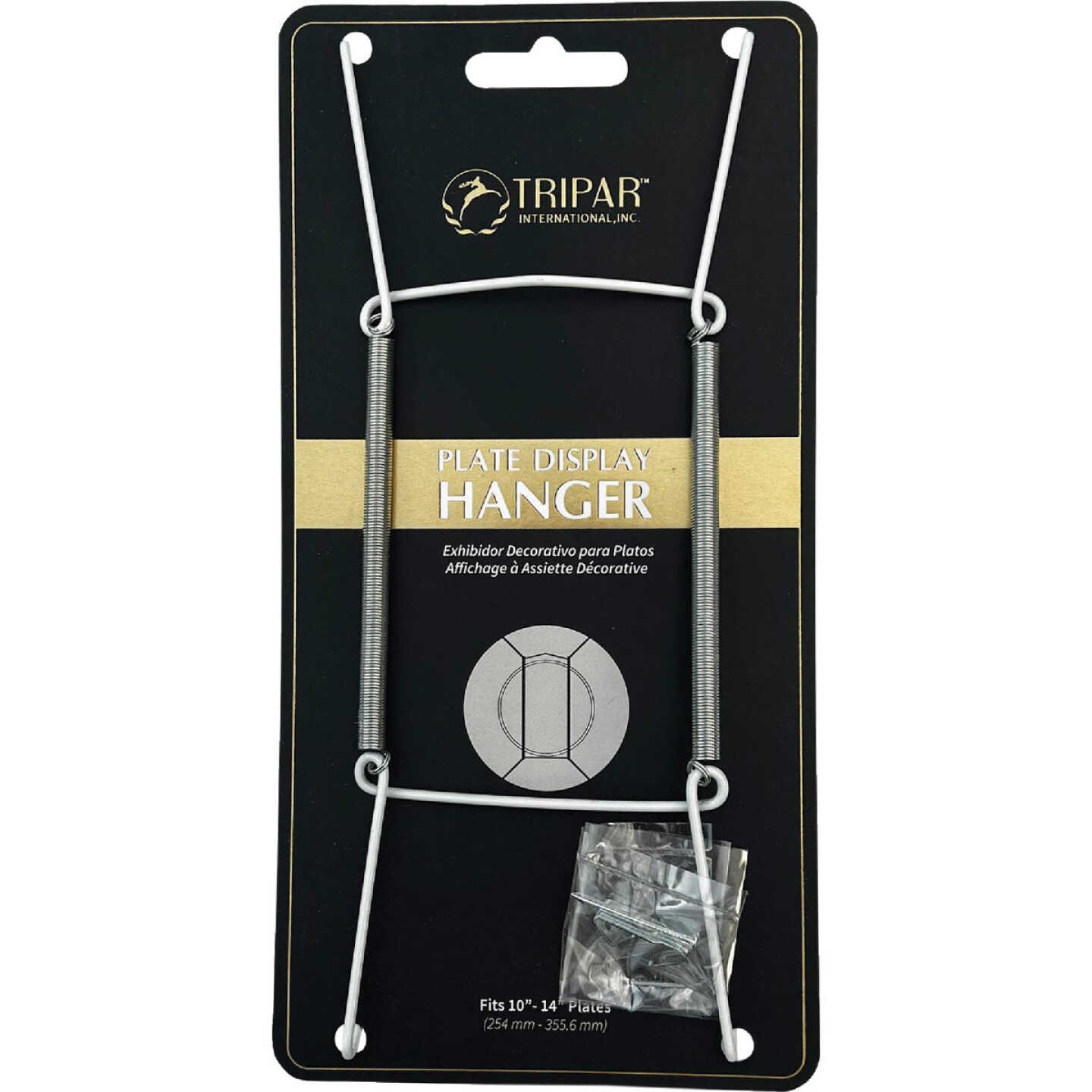 Tripar 10 In. to 14 In. White Vinyl Plate Hanger Image 1