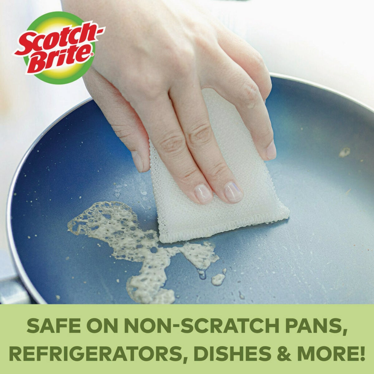 Scotch-Brite Greener Clean Non Scratch All Purpose Scrubbers, 2.6 In. x 4.1 In. x 0.7 In. Image 2