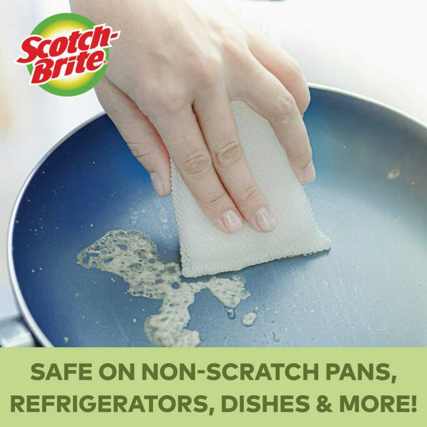 Scotch-Brite Greener Clean Non Scratch All Purpose Scrubbers, 2.6 In. x 4.1 In. x 0.7 In. Image 2