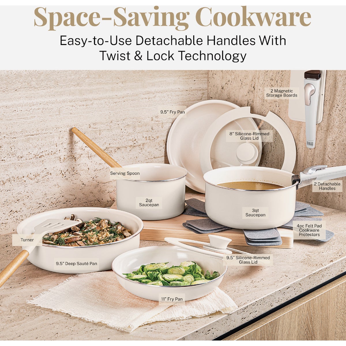 Gotham Steel Detachable Handle Cookware Set (18-Piece) Image 2