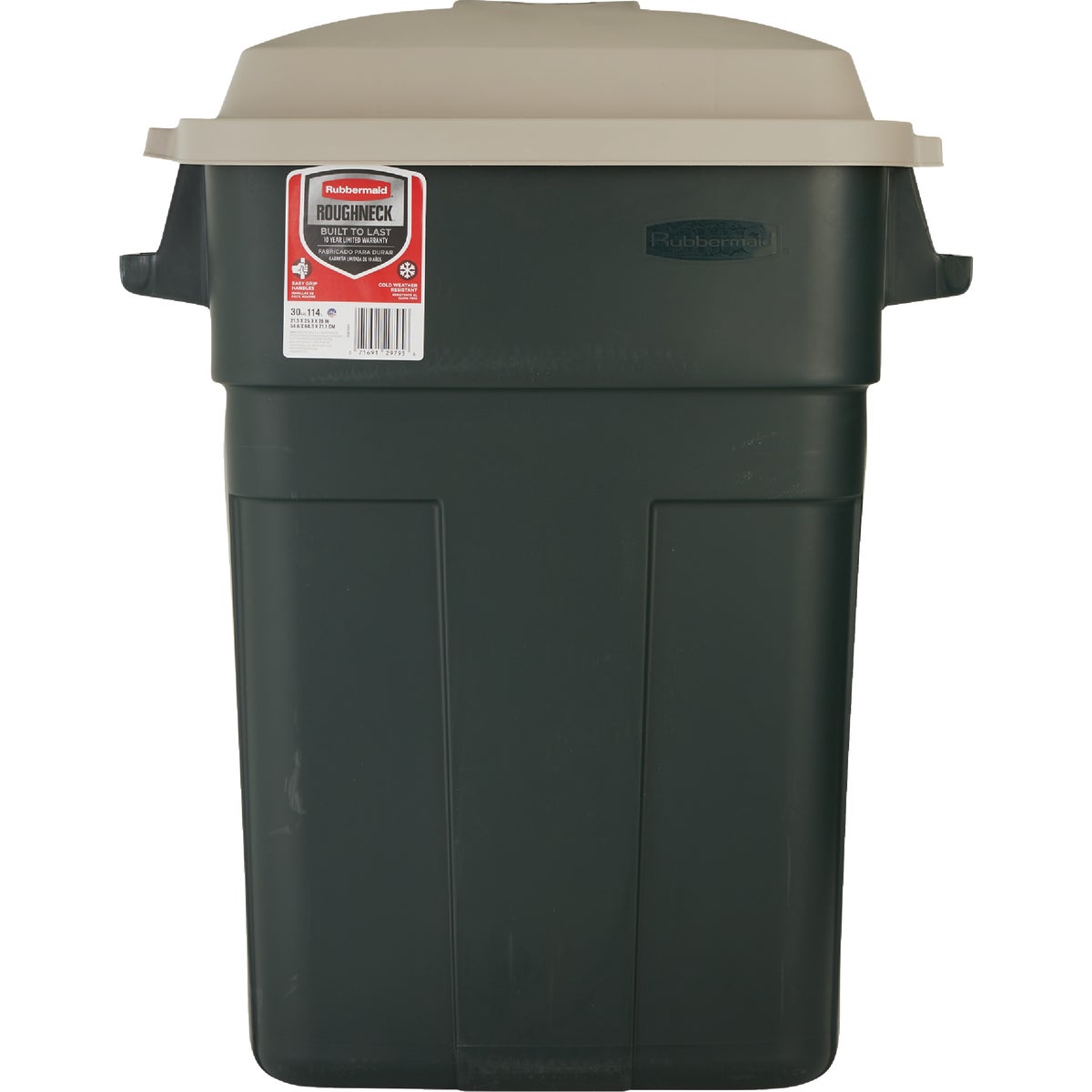 Rubbermaid Roughneck 30 Gal. Green Trash Can with Lid Image 2