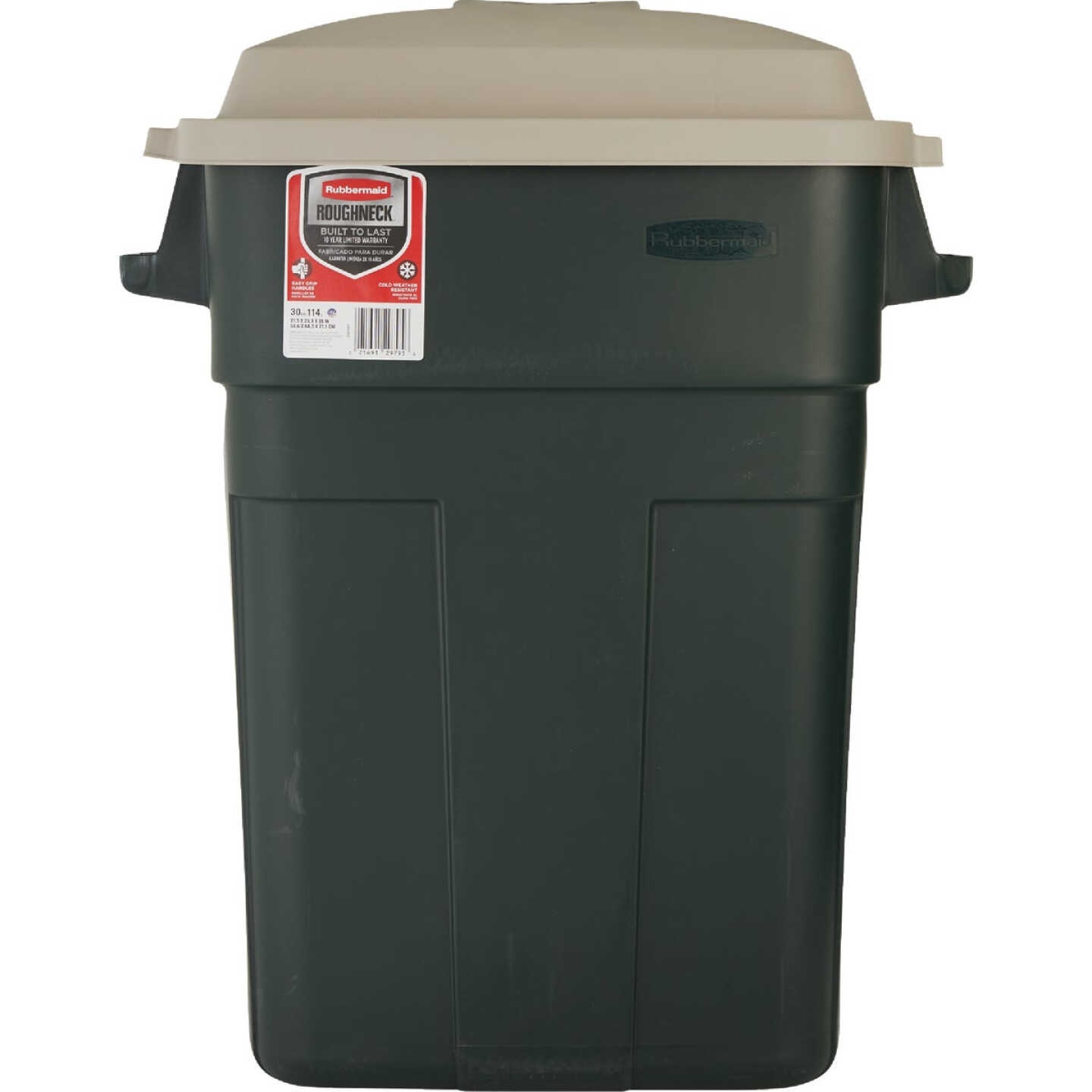 Rubbermaid Roughneck 30 Gal. Green Trash Can with Lid Image 2