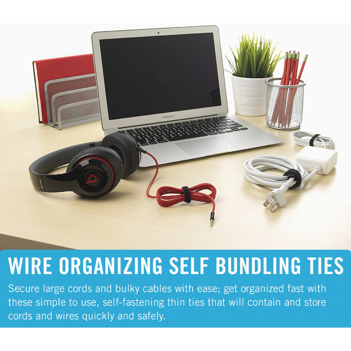 VELCRO Brand One-Wrap 1/2 In. x 8 In. Black Hook & Loop Tie (50 Ct.) Image 2