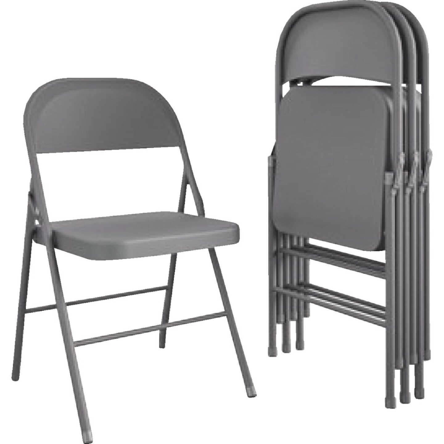 Cosco Gray All Steel Folding Chair Image 1