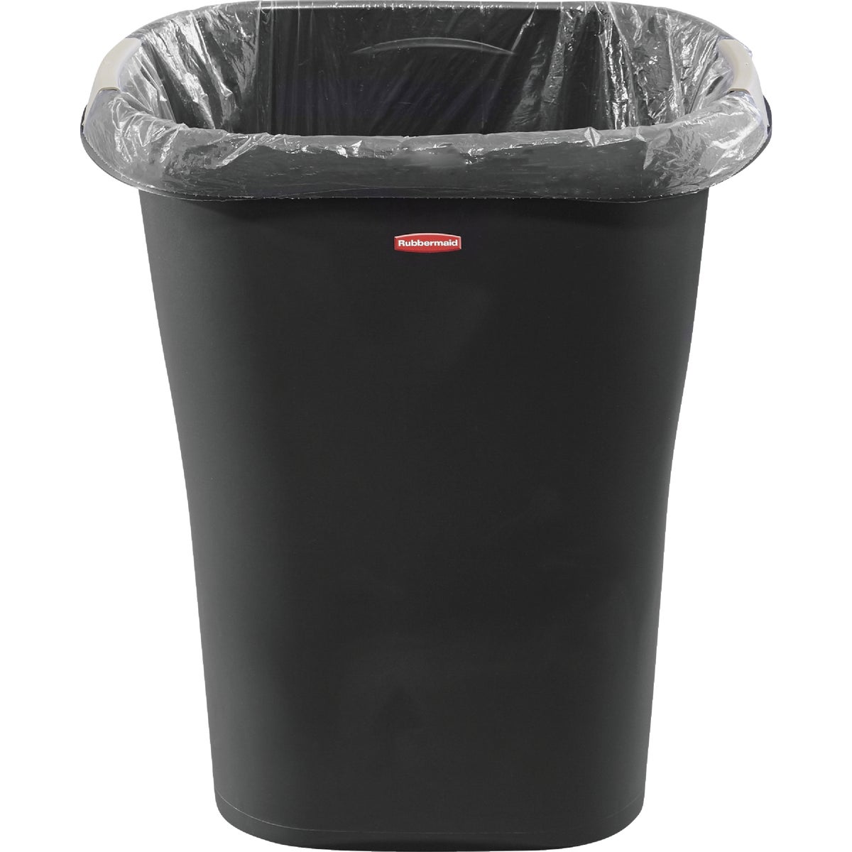 Rubbermaid 8 Gal. Black Rectangular Wastebasket with LinerLock Image 4