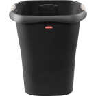 Rubbermaid 8 Gal. Black Rectangular Wastebasket with LinerLock Image 1