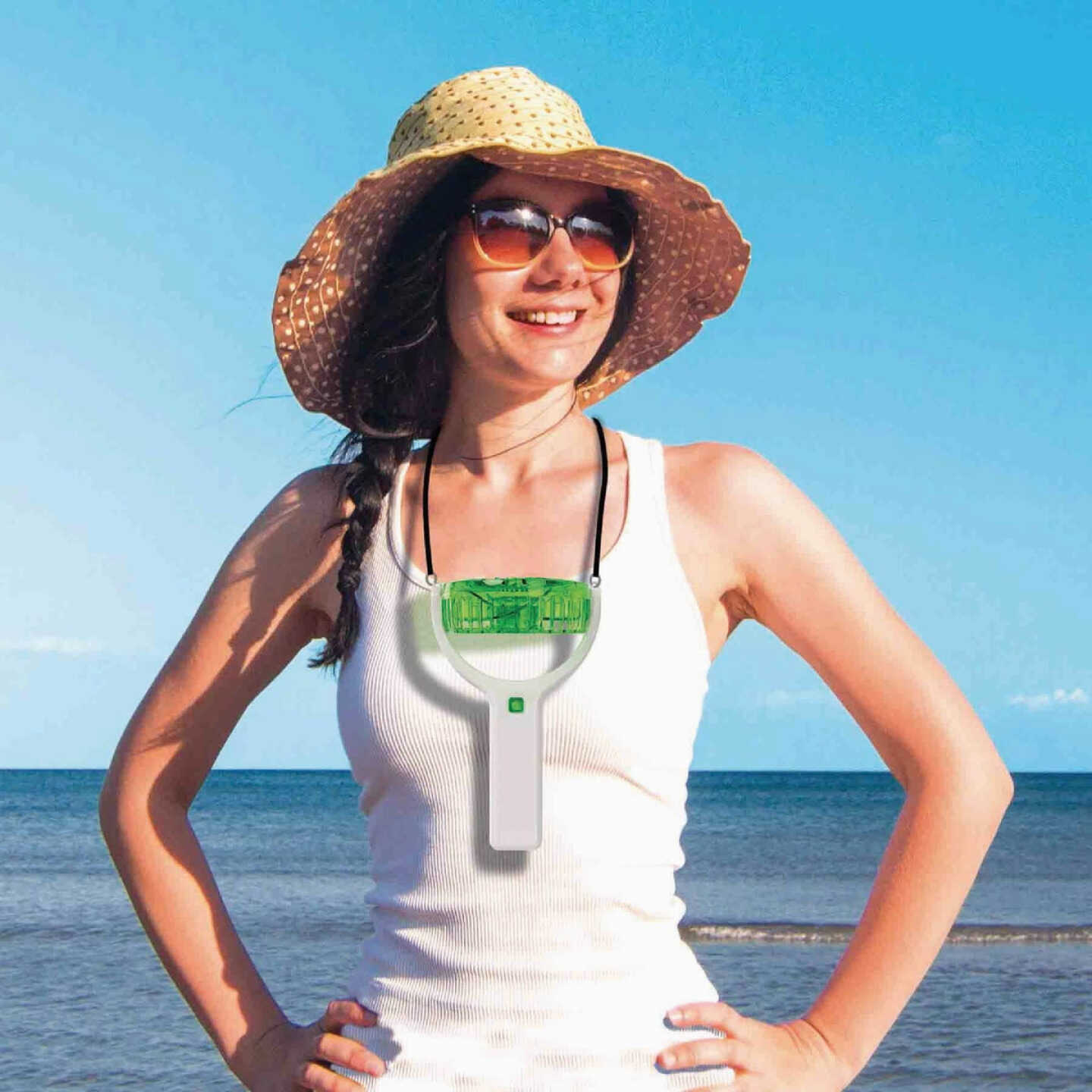 Fantastic Fan Mini Hands-Free Rechargeable USB Fan with Lanyard Image 3