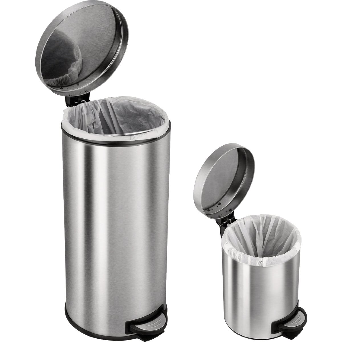 Ninestars 8 Gal. & 1.3 Gal. Stainless Steel Trash Cans (2-Count) Image 4