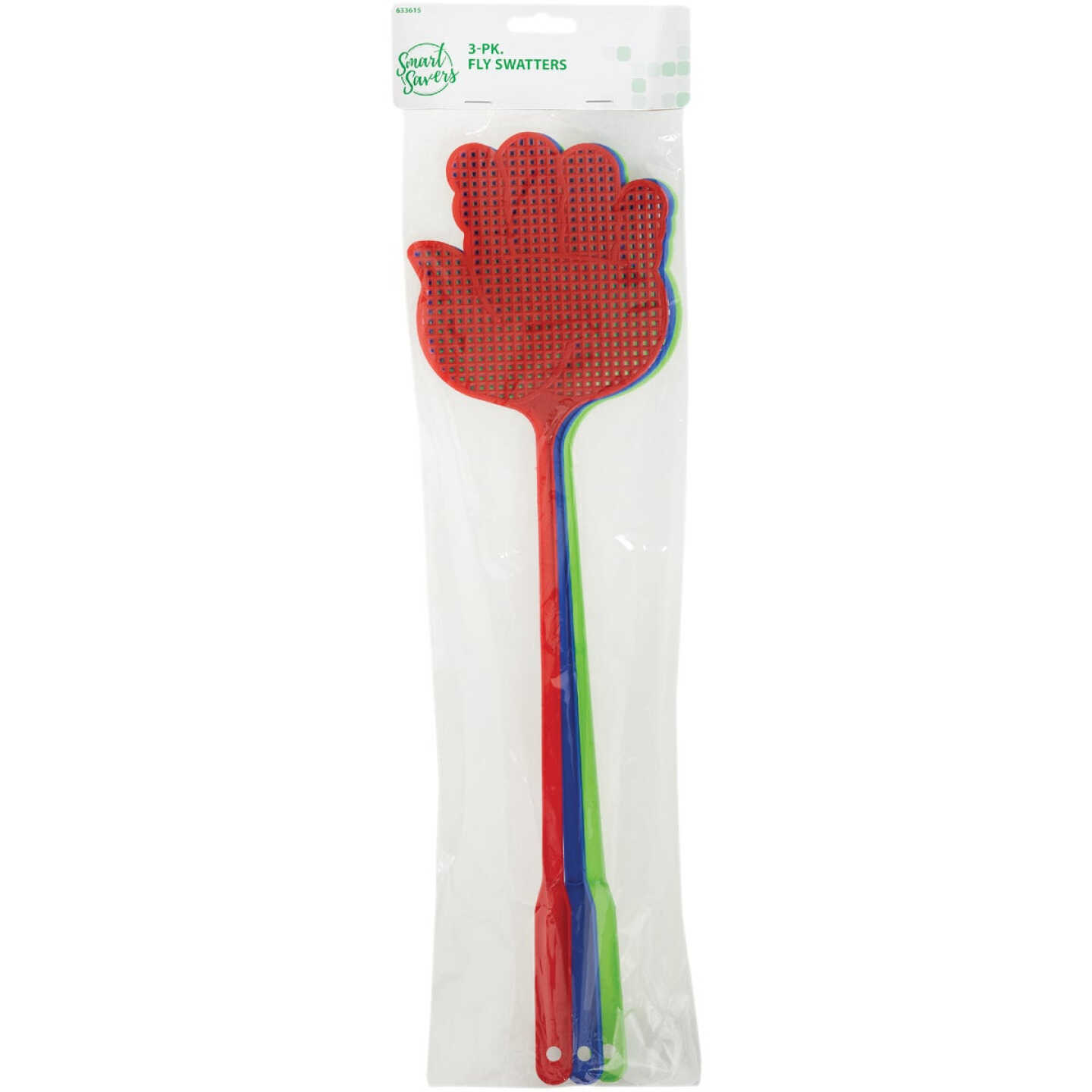 Smart Savers 5 In. x 4.7 In. Plastic Fly Swatter (3-Pack) Image 1