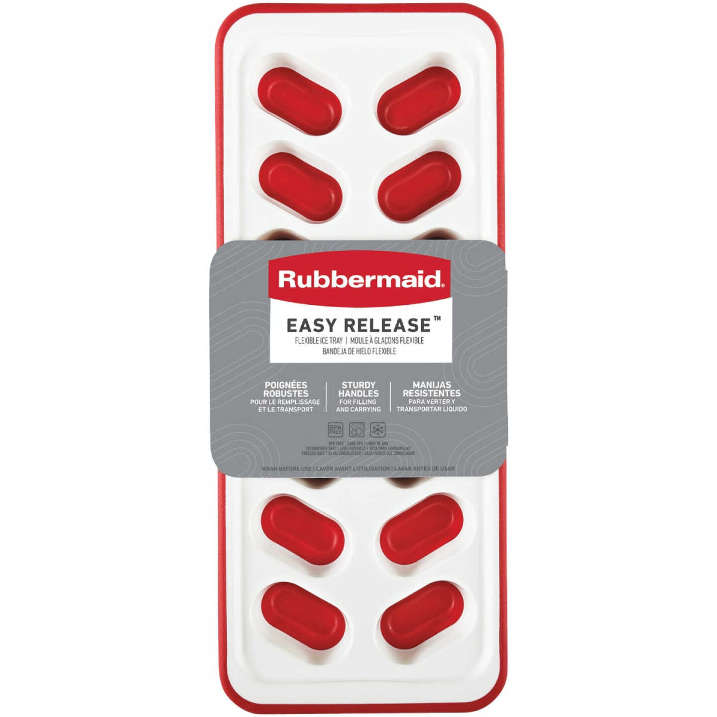 Rubbermaid Easy Release Flexible Dual-Material Ice Cube Tray Image 1