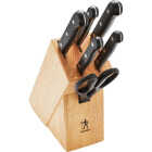 J. A. Henckels International Solution 7-Piece Knife Natural Wood Block Set Image 1